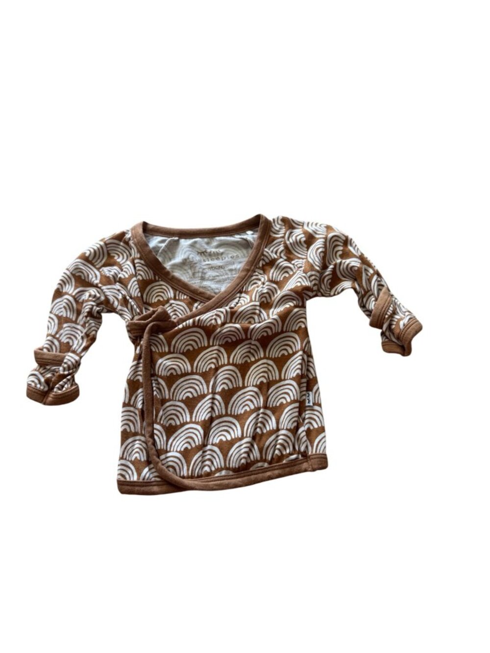 Little Sleepies Newborn Kimono Top Brown Rainbow Bamboo Viscose Baby